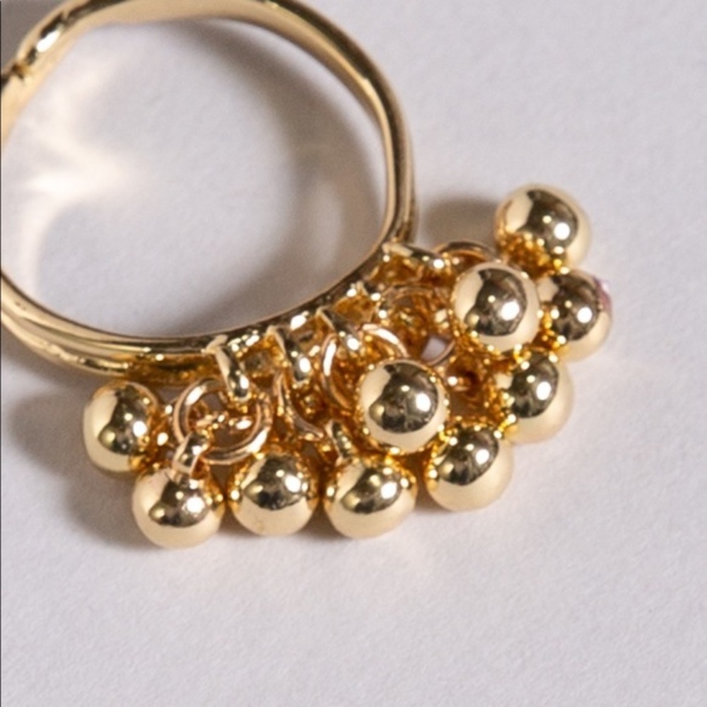 POL Gold Tone Bold Beaded Ring